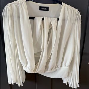 Fab'rik Cream Draped Blouse